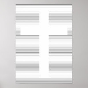 Minimalistisk svartvit kristen Kor Poster