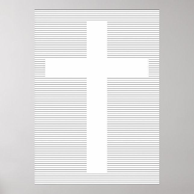 Minimalistisk svartvit kristen Kor Poster (Framsidan)