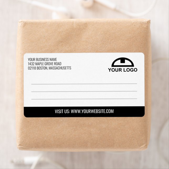 Minimalistisk svartvit Logotyp - praktisk leverans Fraktsedel (Insitu)