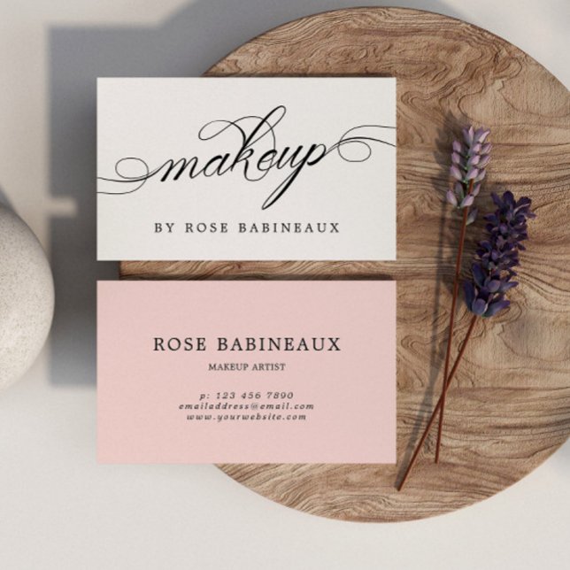 Minimalistisk svartvit makeup-artist visitkort (Skapare uppladdad)
