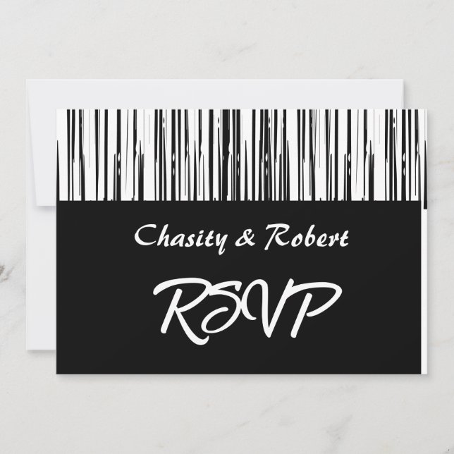 Minimalistisk svartvit modern Rand-Elegant Inbjudningar (Framsida)