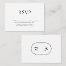 Minimalistisk svartvit Monogram-Bröllop OSA