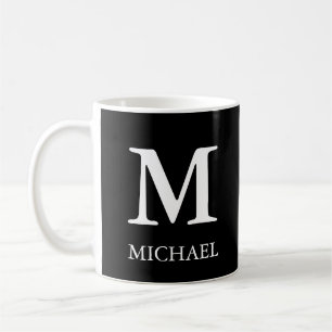 Minimalistisk svartvit monogram klassiskt kaffemugg