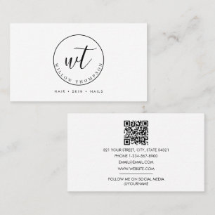 Minimalistisk svartvit monogram-Logotyp Visitkort