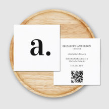 Minimalistisk svartvit monogram Modern QR-kod