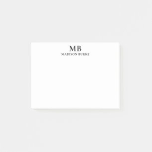 Minimalistisk svartvit monogram post-it block