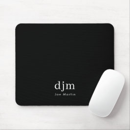 Minimalistisk svartvit monogram svart och vit Eleg Musmatta