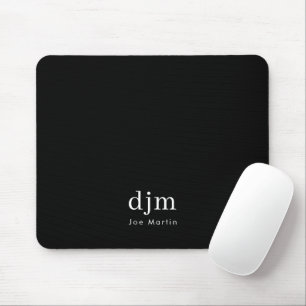 Minimalistisk svartvit monogram svart och vit Eleg Musmatta