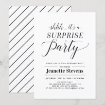 Minimalistisk svartvit överraskning Pension Party