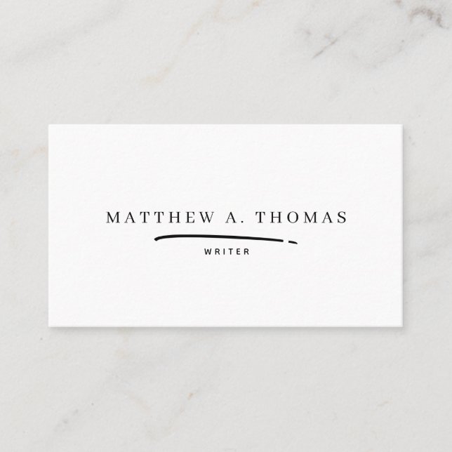 Minimalistisk svartvit Professionell Visitkort (Framsida)