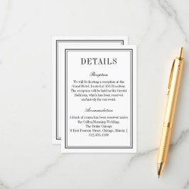 Minimalistisk svartvit QR-kod Bröllop-info Tilläggskort