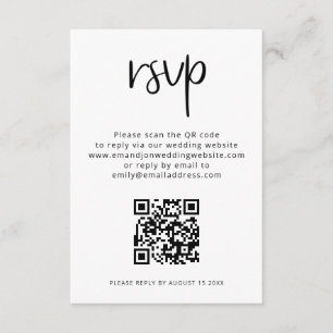 Minimalistisk svartvit QR-kod Tilläggskort