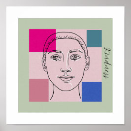 Minimalistisk svartvit vägggrafik med Trendig Colo Poster