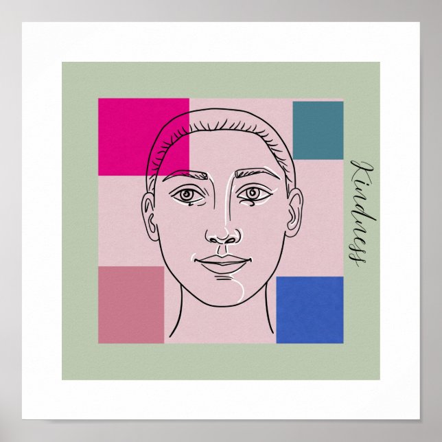 Minimalistisk svartvit vägggrafik med Trendig Colo Poster (Framsidan)