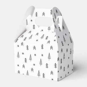 Minimalistisk svartvit vinter-skog Mönster Presentaskar