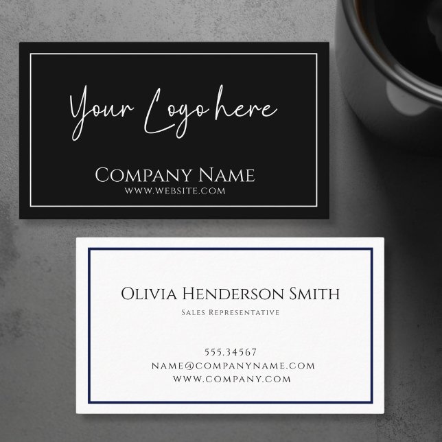 Minimalistisk svartvitt för logotyp visitkort (Logo Minimalistic Black & White Business Card)
