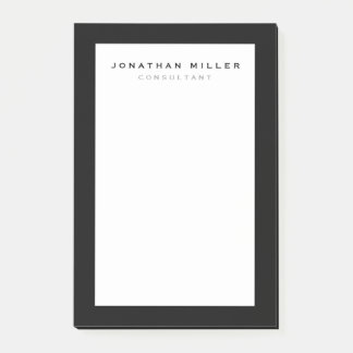 Minimalistisk svartvitt för professionell | NAMN Post-it Block
