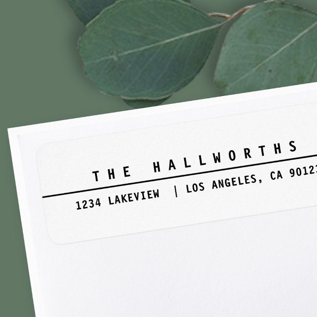 Minimalistisk svartvitt för snyggt returadress etikett (Skapare uppladdad)