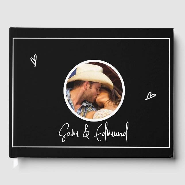 Minimalistisk svartvitt - foto gästböcker (Framsida)