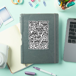 Minimalistisk svartvitt och vit kalligrafi klistermärken