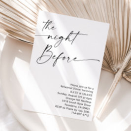 Minimalistisk svartvitt - repetitionsmiddag inbjudningar