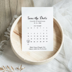 Minimalistisk svartvitt Spara datumkalender Datumet