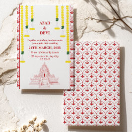 Minimalistisk sydindiska Bröllop Inbjudningar