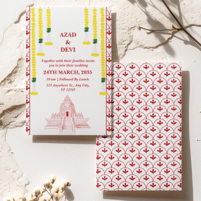 Minimalistisk sydindiska Bröllop Inbjudningar (Skapare uppladdad)