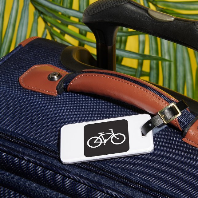 Minimalistisk symbol för svart och vit bike bagagebricka (Skapare uppladdad)