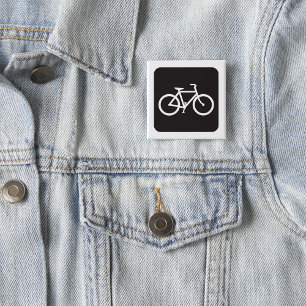 Minimalistisk symbol för svart och vit bike knapp