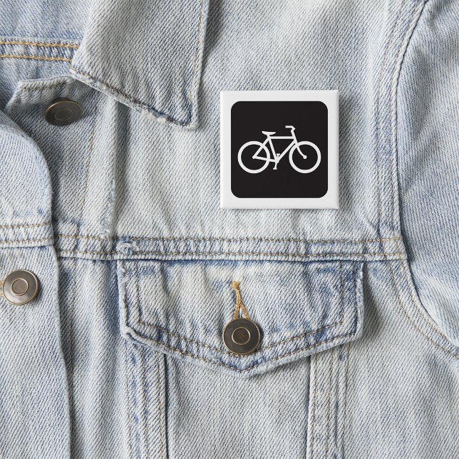 Minimalistisk symbol för svart och vit bike knapp (Skapare uppladdad)