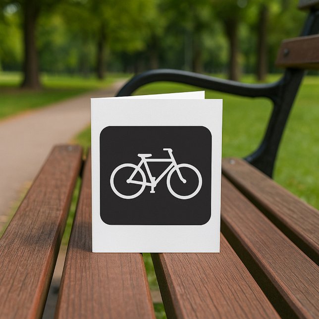Minimalistisk symbol för svart och vit bike kort (Skapare uppladdad)