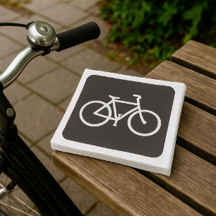 Minimalistisk symbol för svart och vit bike pappersservett