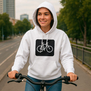 Minimalistisk symbol för svart och vit bike t shirt