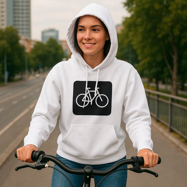 Minimalistisk symbol för svart och vit bike t shirt (Skapare uppladdad)