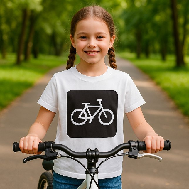 Minimalistisk symbol för svart och vit bike t shirt (Skapare uppladdad)