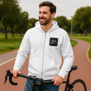 Minimalistisk symbol för svart och vit bike t shirt