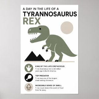 Minimalistisk T. Rex Utbildning Poster