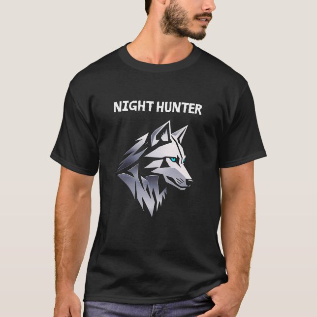 Minimalistisk T-shirt med varghuvudlogotyp  (Framsida)