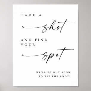 Minimalistisk Ta ett rattande Bröllop-sätesskylt Poster