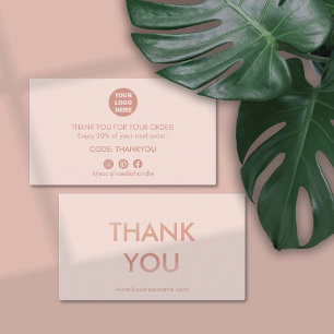 Minimalistisk Tack av Ro Guld Rosa Visitkort