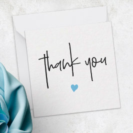 Minimalistisk Tack Blue Heart-kompakt Anteckningskort