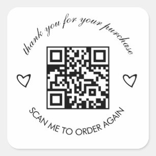 Minimalistisk Tack Boutique Företag QR-kod Fyrkantigt Klistermärke