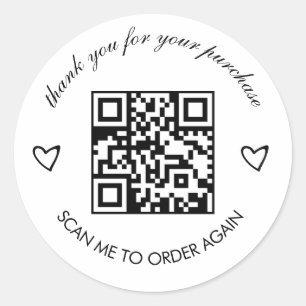 Minimalistisk Tack Boutique Företag QR-kod Runt Klistermärke