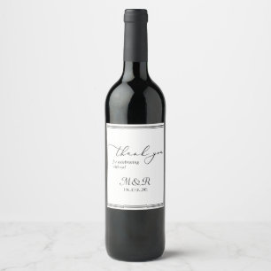 Minimalistisk Tack för elegant, Monogram Vinflaska Etikett