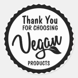 Minimalistisk Tack för köp av Vegan-produkter Runt Klistermärke