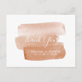 Minimalistisk Tack för modernt vattenfärgsöverdrag Vykort