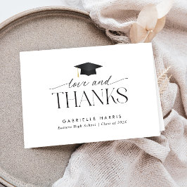 Minimalistisk Tack för svart och vitt skript Kort