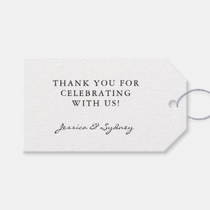 Minimalistisk Tack för svartvit skript Presentetikett