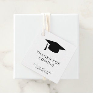 Minimalistisk Tack för svartvit Studentmössa Gåvor Etiketter